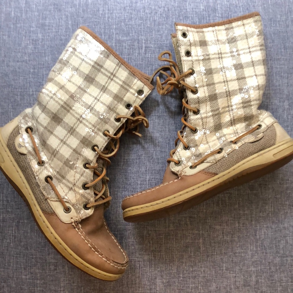 Sperry Top Sider Sequined Boots Size 8.5